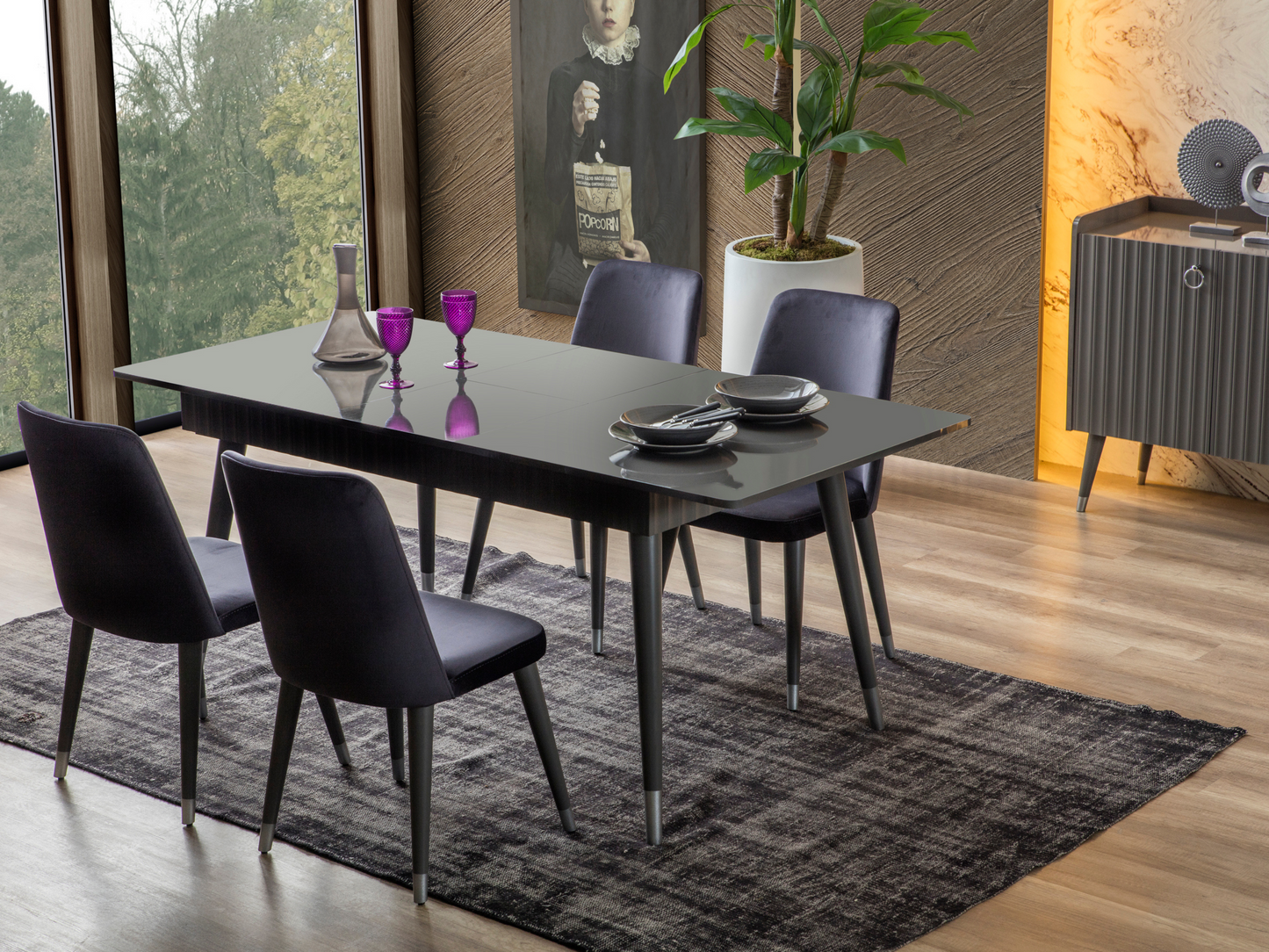 Zen Yemek Odası Takımı(Antrasit)