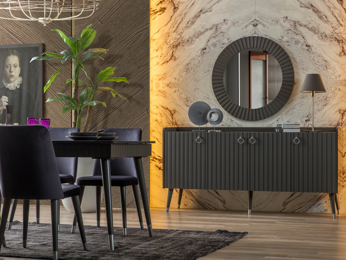 Zen Yemek Odası Takımı(Antrasit)