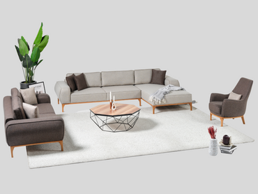 Erva Köşe Koltuk Takımı(Ahşap Ayaklı)